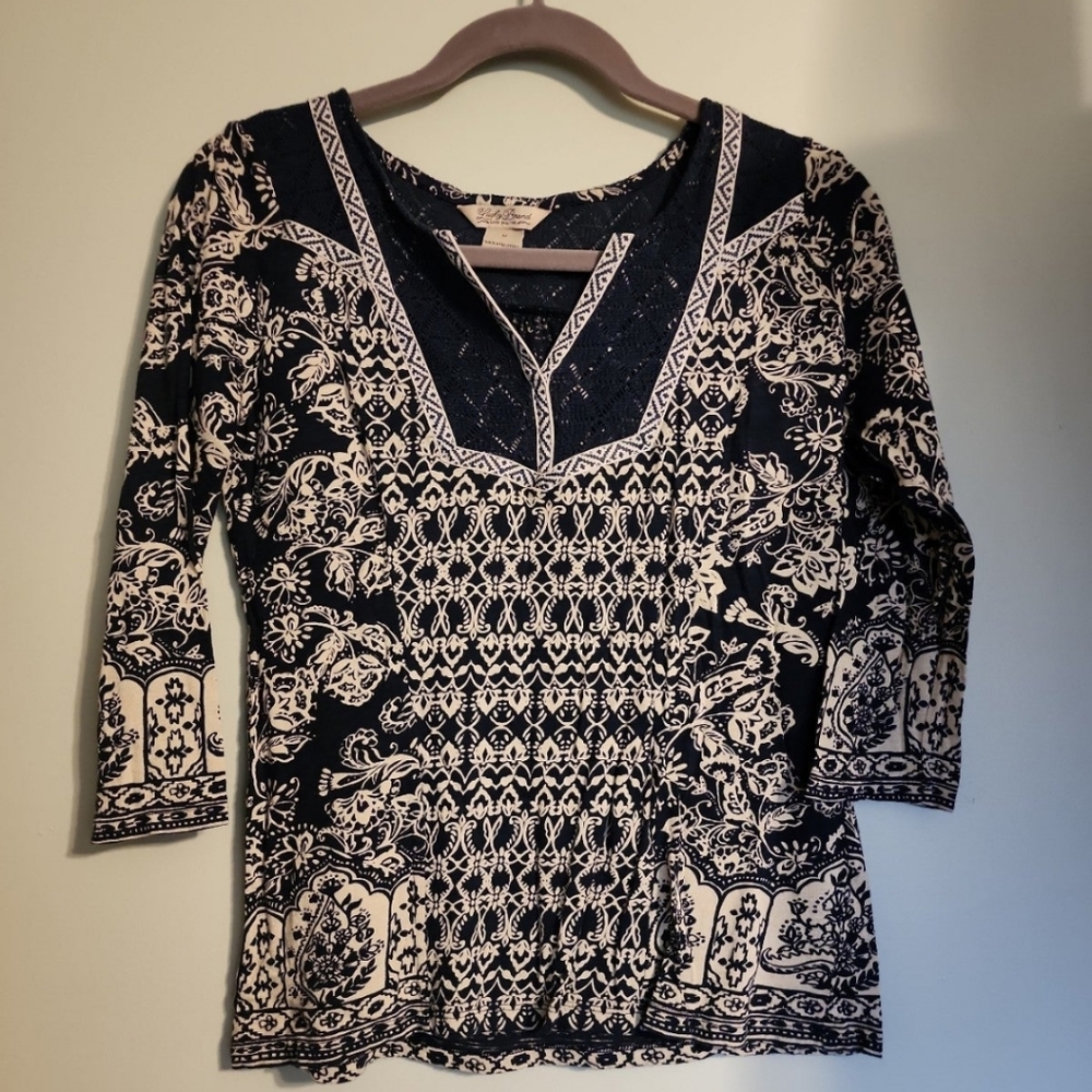 CLEARANCE Lucky Brand bohemian 3/4 sleve top, M